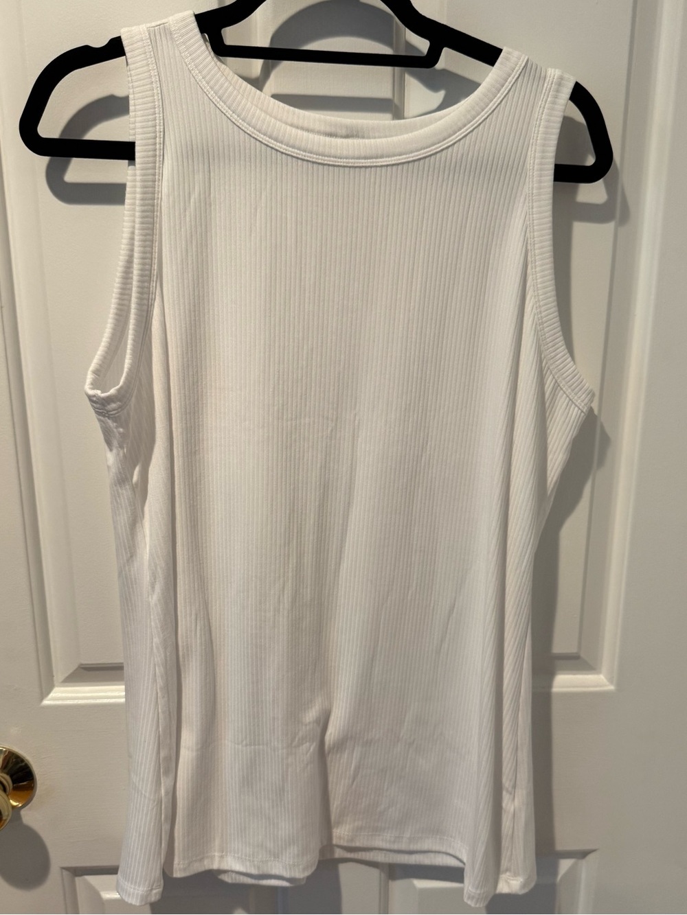 Lane Bryant White Ribbed Crew Neck Sleeveless Tank 18/20
